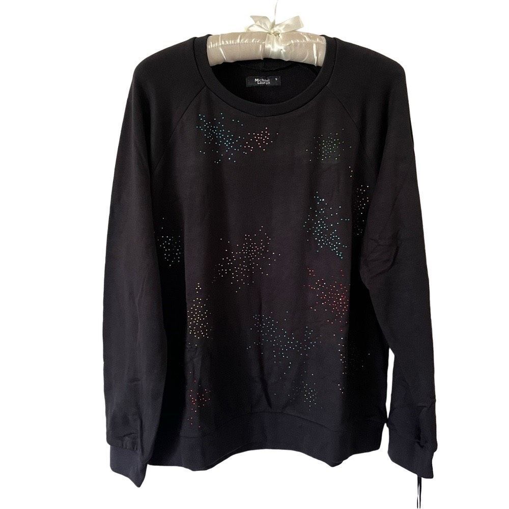 Michael Lauren Oswald embellished sparkle pullover Size small NWT